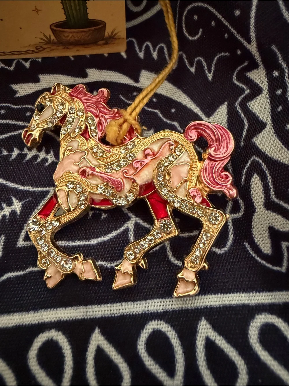 Cotton Candy Colors and Rhinestones Horse Brooch